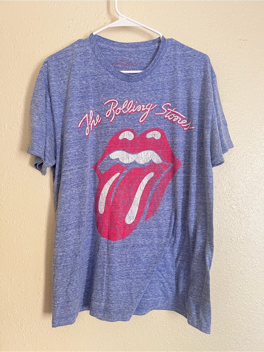 The Rolling Stones Tongue and Lips Logo T-Shirt, Heather Blue